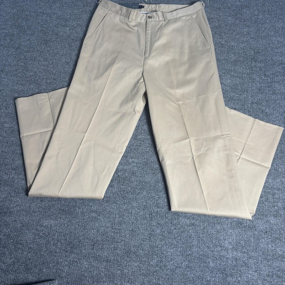 Bobby Jones Other - Bobby Jones Players Pants Mens 35x33 Camel Khaki Cotton Chino Golf Flat Front